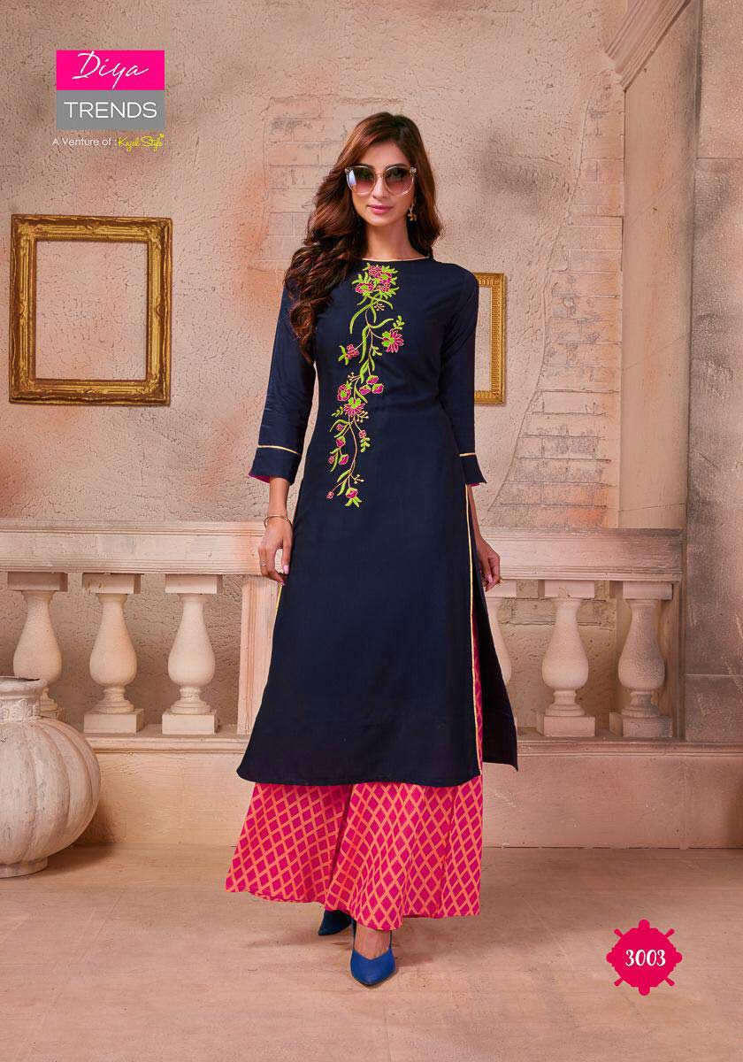 Biba's Vol-3 Diya Trends Rayon Palazzo Kurti Biba's Vol-3 Diya Trends Rayon Palazzo Kurti